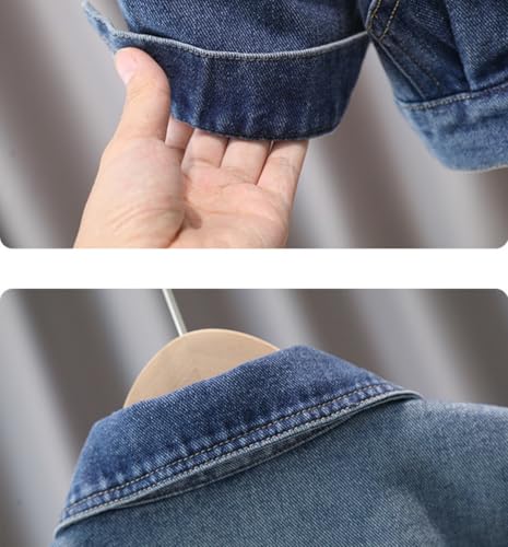 MW&FOFJR Girls Boys Denim Jacket Ripped Denim Coat Casual Outerwear School Travel Teen Jean Coat4