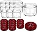 Produktbild gouveo 12er Set Leere Einmachgläser 230 ml incl. Motivdeckel Verschiedene Designs, Vorratsgläser, Marmeladengläser, Einkochgläser, Einweckgläser (Rot Lebkuchenmann, 12)
