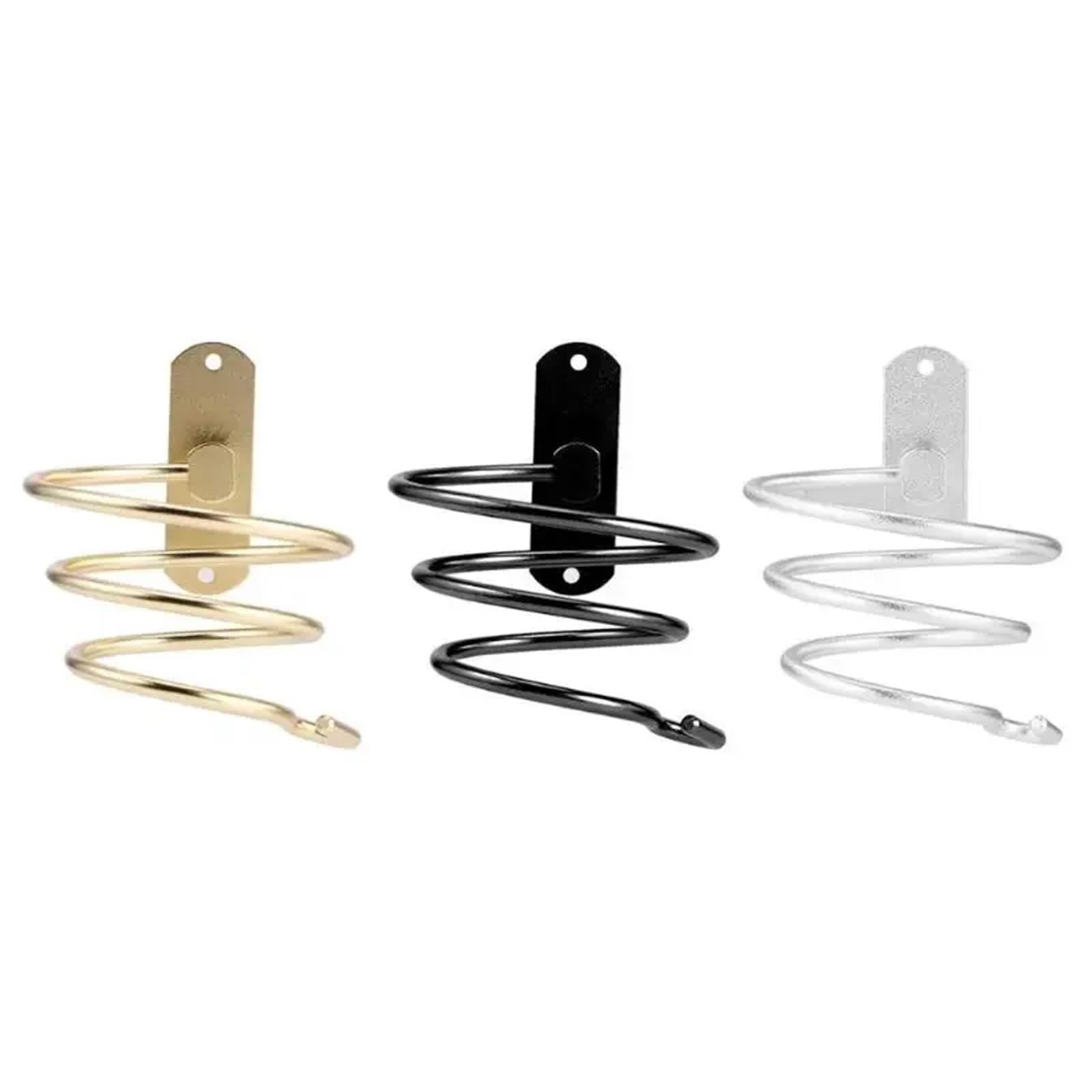 Soporte de secador Pelo montado en la Pared, Estante Aluminio for Espacio baño, Organizador Almacenamiento, Soporte for, estantes, 2 uds para secadores de Pelo(Black)