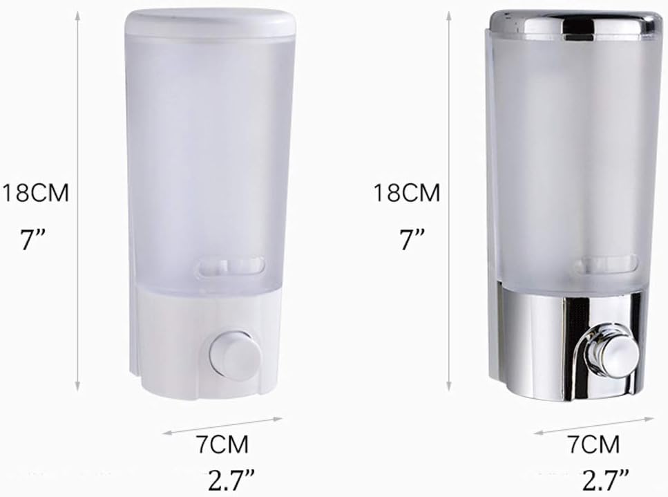 Dispenser Pump Soap Dispenser Wall Mount 400ml/13.5oz Refillable Commercial Soap Dispenser 1/2Chamber Shower Dispenser for Bathroom,Restaurant Lotion Dispenser