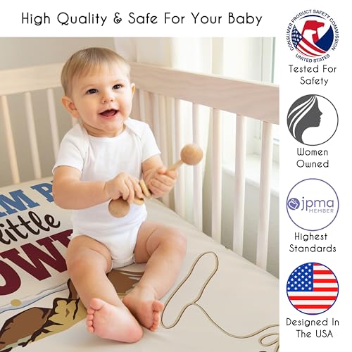 Image of Sweet Jojo Designs Fitted Baby Crib Sheets (Western Cowboy) for Boys, Infant Nursery, Toddler Room - Standard Size (Photo Op, Vintage Americana, Wild West, Southern, Country, Beige, Farm, Horse Ranch)