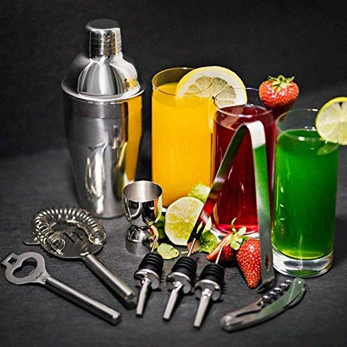 Set de coctelera 12 piezas con soporte de acero inoxidable miniatura 4