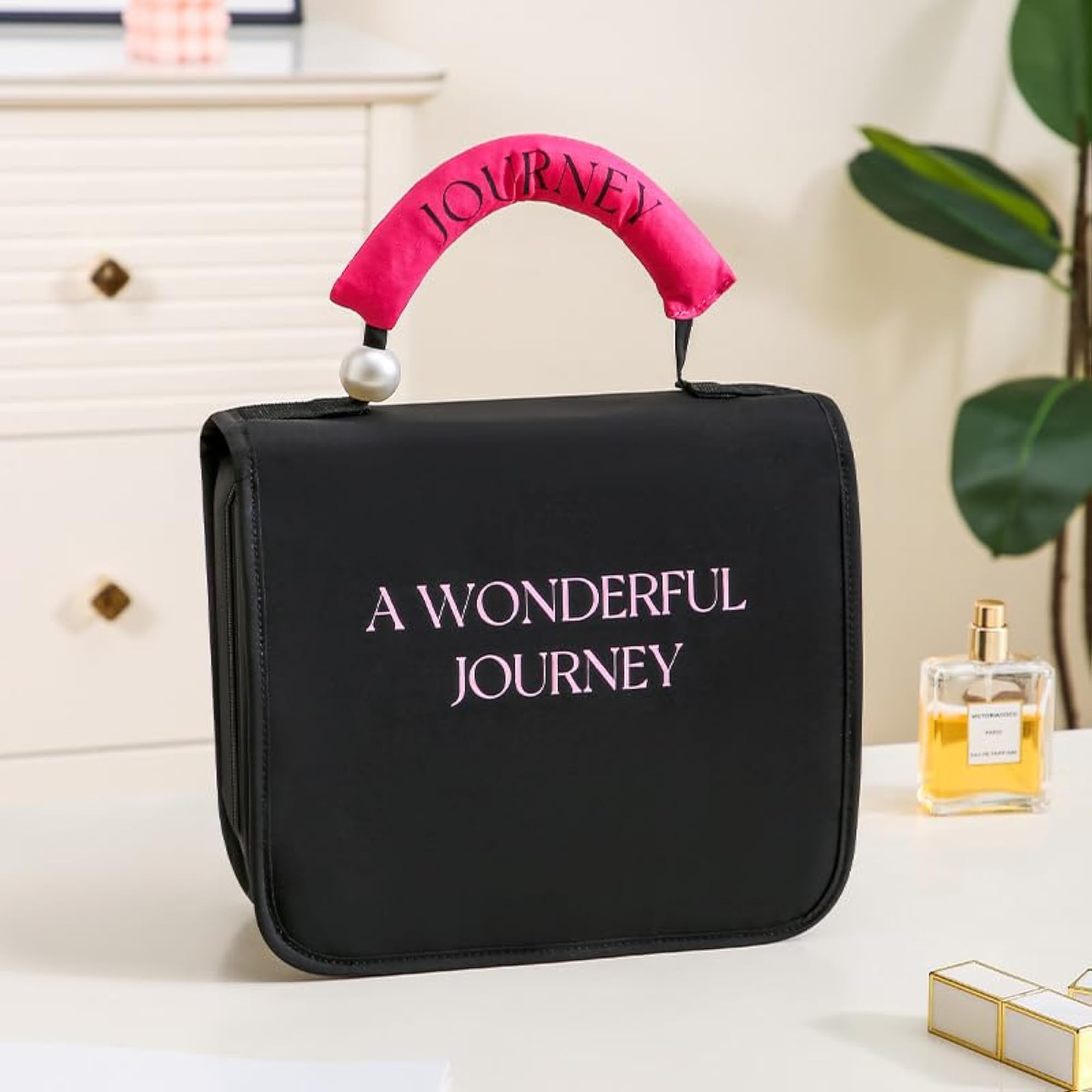 Compact Travel Foldable Makeup Organiser Bag, Cube Foldable Cosmetic Storage Case
