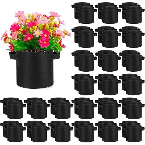 Image of Nuanchu 100 Packs 1 Gallon Grow Bags Bulk Aeration Fabric Pot with Handles