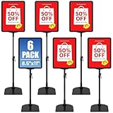 VAIIGO 6Pack Sign Stand for Display 8.5 x 11, Adjustable Poster Stand for Table Top & Floor, Floor Standing Sign Holder, Signage Stands for Business, Tradeshow, Store, Farm Display Stands