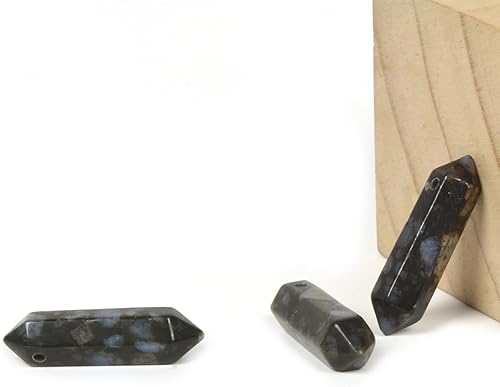 Miniatura 8 de Ojo de tigre amarillo de 1.28 pulgadas (1.260 in) de piedra preciosa natural hexagonal para hacer joyas, cuentas curativas de reiki para chakras,