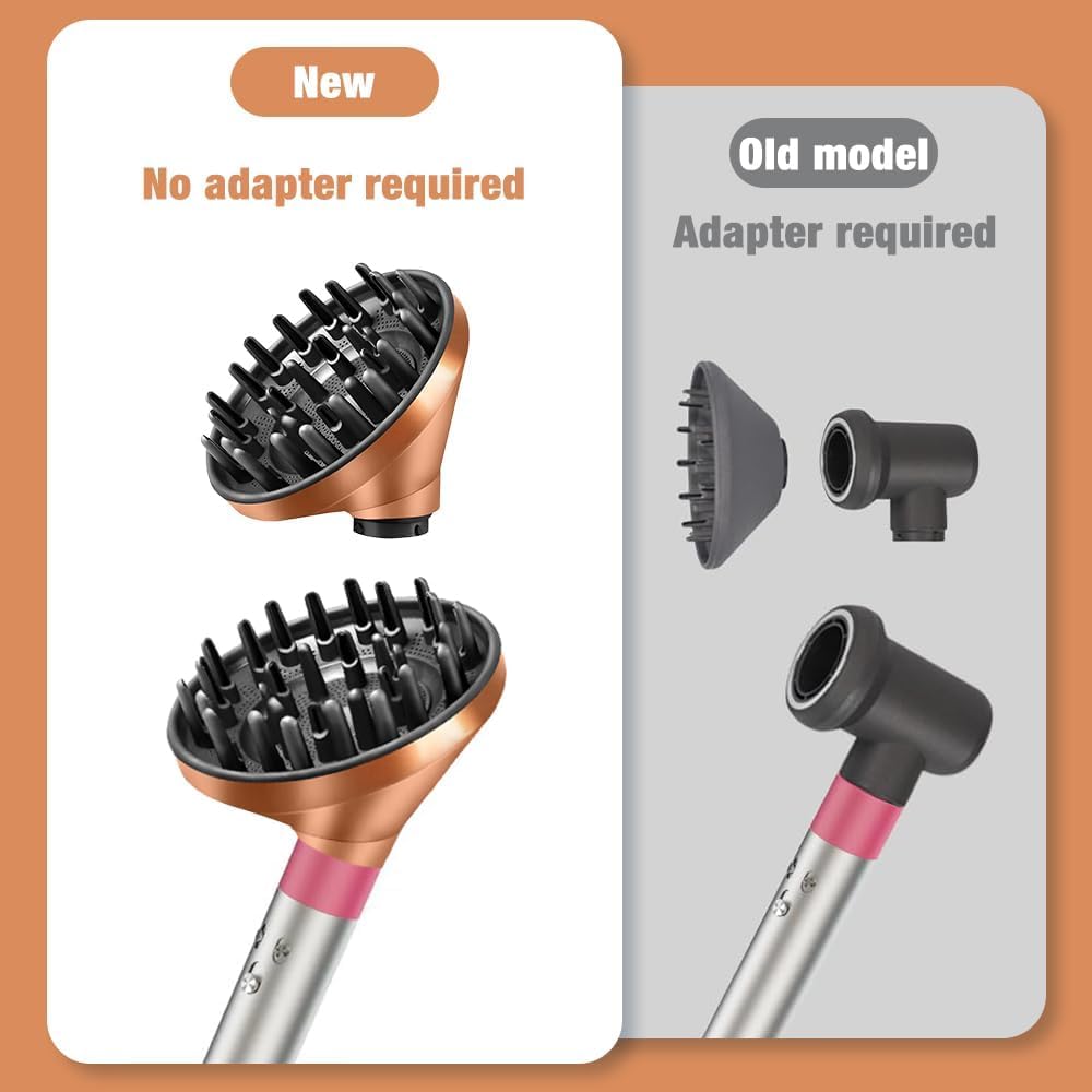 Diffuseur amélioré pour Dyson Airwarp HS01 HS03 HS05, conversion pour Dyson Airwrap Styler en sèche-cheveux, embout diffuseur de cheveux pour Dyson pour Airwrap – Doré
