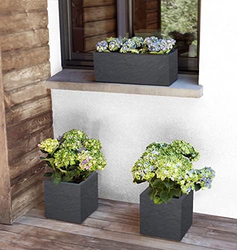 EDA Flower Pot, Anthracite Grey, 30 cm