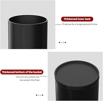 Amazon.com: LEASYLIFE 10L/2.6GAL Open Metal Trash Can, Black