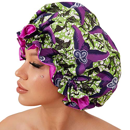Satin Bonnet for Black Women Satin Lined Hair Wrap, Silk Bonnet for Curly Hair Bonnet for Sleeping Ankara African Print for Women