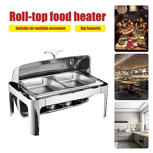 Susoso Speisewärmer 201 Edelstahl Buffetwärmer mit 2 Alkoholkocher für Buffets Hotels Hochzeiten Partys Bankette und andere Aktivitäten – Bild 4