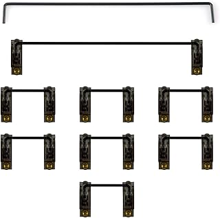 Gold-Plated PCB Screw-in Stabilizers 2u 6.25u 7u Mechanical Keyboard Screw Stabilizers with Nylon Washers（Black wire+ Transparent Black 100% Keyboard）