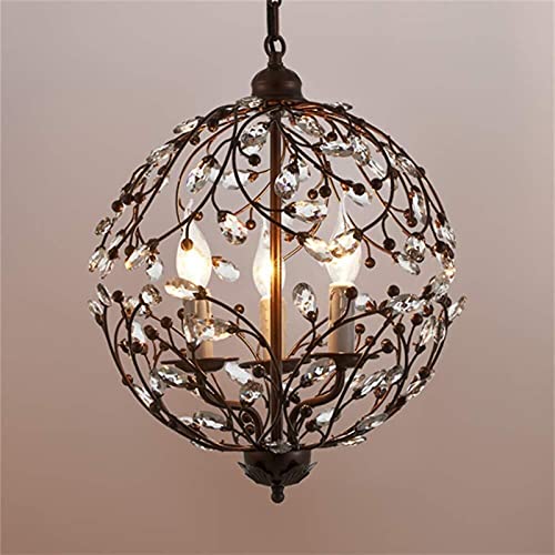Luminaire créatif cristal bronze plafonnier suspendu vintage φ40cm