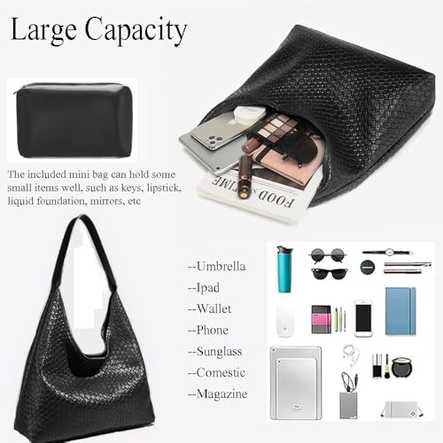 Bolso tote tejido para mujer miniatura 6