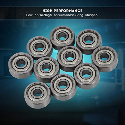 Rolamentos, 624ZZ Rolamentos 10 PCS Rolamento de aço de baixo ruído durável para peças de impressora