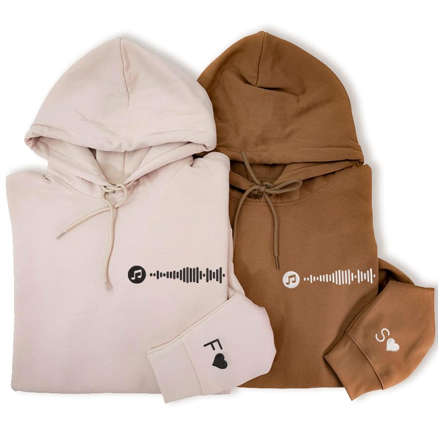 SHAANT Personalized Embroidered Couple Hoodie, Couple Matching Shirt, Couple Sweatshirt, Gift for Valentine's Day