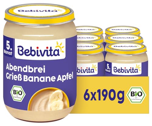 Bebivita Abendbrei Grieß-Banane-Apfel 6er Pack (6x190g)