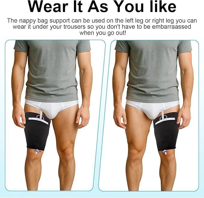 Catheter Leg Bag Holder, Ultra-Soft Fabric Comfortable & Breathable, Catheter Supplies for Foley Catheter Bag Stay in Place,M