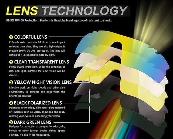 Miniatura 9 de Lentes de sol deportivos polarizados con 5 lentes intercambiables para hombres y mujeres, protección UV400, lentes deportivos para ciclismo, correr,