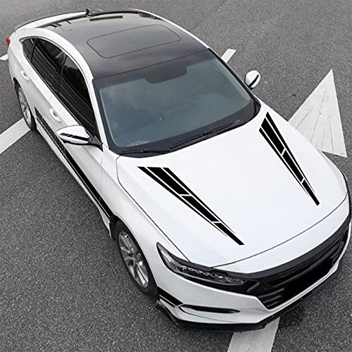 Yamuda Car Hood Body Rearview Mirror Personality Pull Flower Modification Decorative Stickers 6 Pcs Yq05 (Black) #TOP1