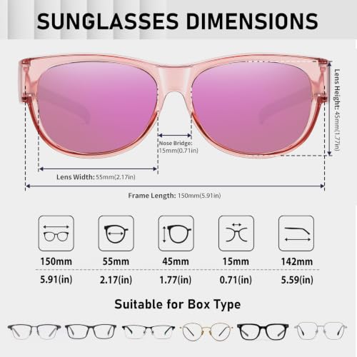 Image of HAOLOTA Sunglasses that Fit-Over Glasses Women Polarized, Trendy Cat Eye Sunglasses Wear Over Glasses, UV Protection