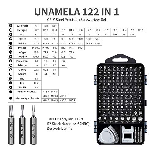 122 in 1 Professional Laptop Repair Screwdriver Set, Precision PC, Computer Repair Kit, with 101 Magnetic Bit and 21 Practical Repair Tools, Suitable for MacBook, Tablet, PS4, Xbox Controller Repair