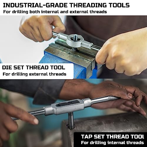 Anfrere TDK-IM80MT 40Pcs Metric Tap And Die Set, Metric Standard Rethreading Tool Kit thumb #1