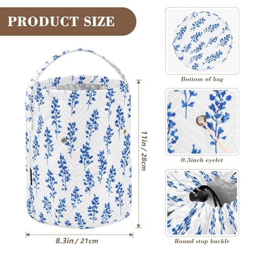 Image of Tatenale Crochet Bag Yarn Bag Knitting Project Bag with Pockets and Handle Portable Yarn Storage Organizer Tangle Free 8.3x11 InchSmall Bluebonnet Flower26