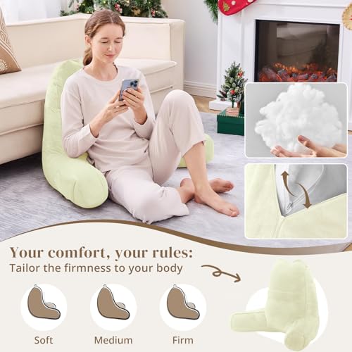 Image of Sasttie Reading Pillow for Bed, Back Pillow for Sitting Up, Cream