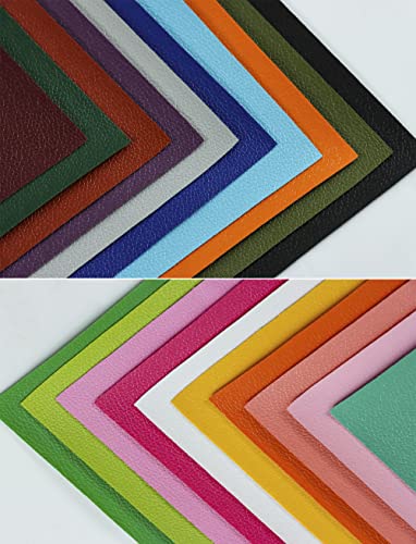 Faux Leather Sheets For Crafts, 20Pcs/Set Lychee Pattern Leather Fabric 8.3" X 12"(21Cm X 30Cm) A4 Synthetic Leather Fabric Sheets For Leather Crafts Leather Earrings Bows Projects（Thin Material） #TOP2