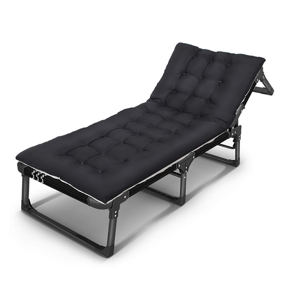 Chaise longue d'extérieur pliante avec coussin amovible pour le jardin et la terrasse
