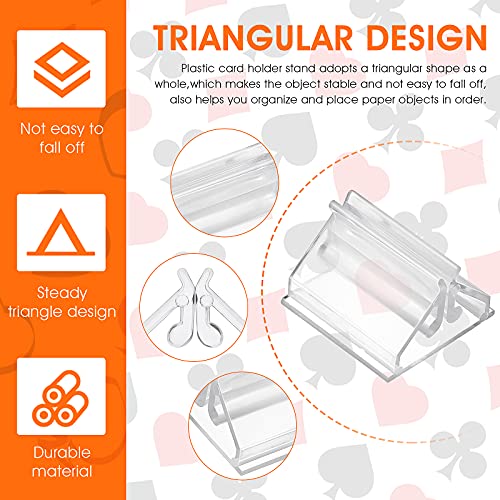 24 Stück Plastikspielkartenständer,Plastic Game Card Stands Klarer Spielkartenhalter Spielkartenhalter Brettspielstücke für Brettspielmarker Party Favor