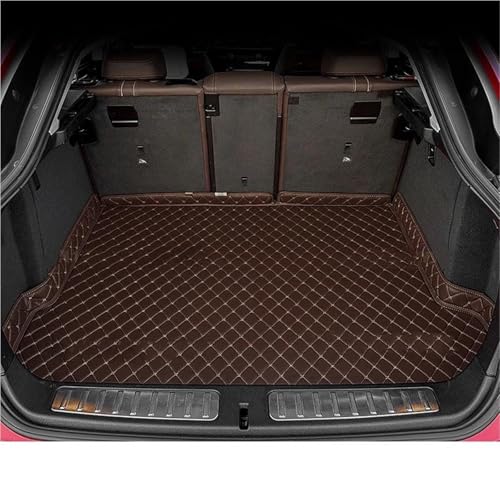 に適合するボルボ V60 2011-2018 用トランクマット オールウェザー防水トランクライナー カーゴトレイパッド フロア内装パーツ リアトランクプロテクターパッド(コーヒー,X-1)