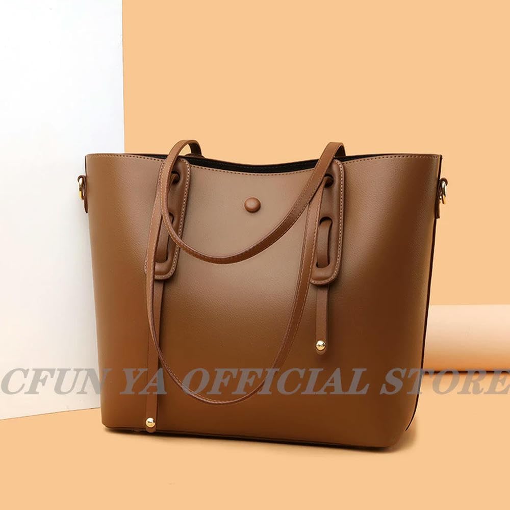 Bolsos de Mano de Lujo de Cuero auténtico para Mujer, Bolsos de Mano para Mujer, Bolso Grande con asa Superior, Bolso Grande de Tendencia para Oficina, Bolso Cruzado para Mujer