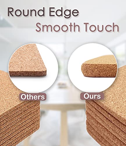 Cork Trivet, High Density Fine Particle Thick Cork Trivets For Hot Dishes, 12 X 7 Inch Heat Resistant Cork Coaster, Rectangle Cork Placemats Cork Hot Pads For Kitchen, 4 Pcs #TOP2