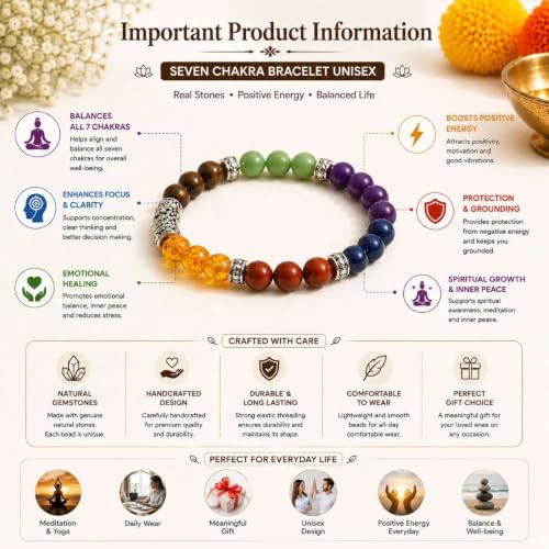 Image of Beaded Bracelet for Men & Women | Stretchable Handmade Prayer Meditation Yoga Wrist Bracelet | Stylish Everyday Wear | Free Size