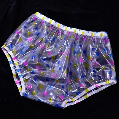 ZAKEKE Waterproof Pull-On Unisex Incontinence Plastic Pants Cover Pant.Adult Diaper Cover,Soft-Light-Durable-Leakproof-Washable PVC. Wear with Diaper, Guard Or Pad, Large, Clear