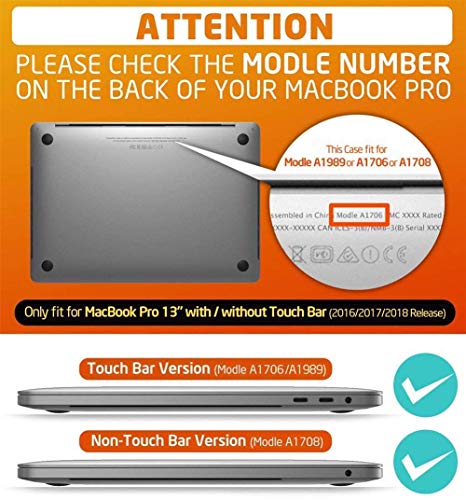 Image of Tobo MacBook Pro 13 Case 2018 2017 2016 Release A1989 /A1706 /A1708, Plastic Hard Shell Cover Compatible Newest MacBook Pro 13 Inch with /Without Touch Bar, (Navy Blue) - TD-051CC