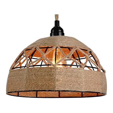 FRIDEKO HOME Vintage Hemp Rope Lampshade Cover
