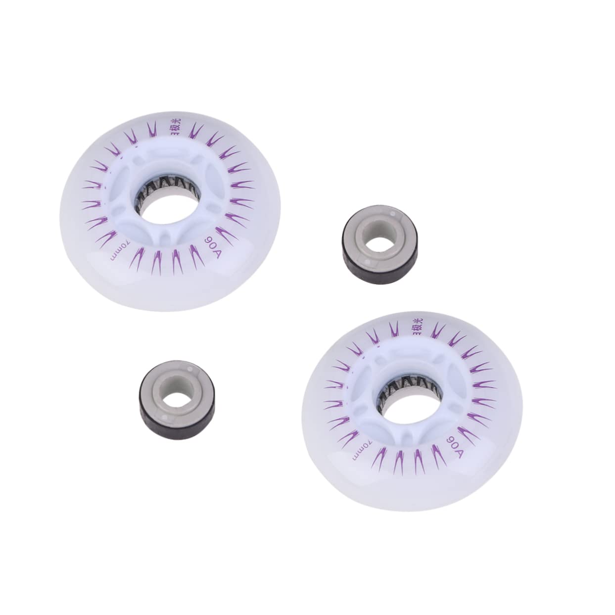 WHAMVOX Roller Skating Wheels 2 Pcs 70mm Light-up Wheel Changeable Colors for Night Skating Adventures