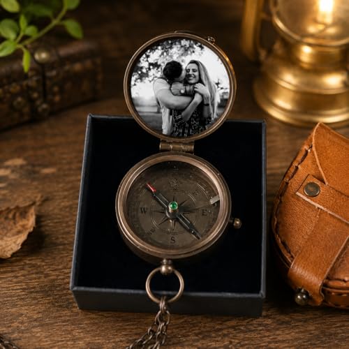 Brújula personalizada para novio, brújula para hombre con grabado, regalo de cumpleaños para novio miniatura 6