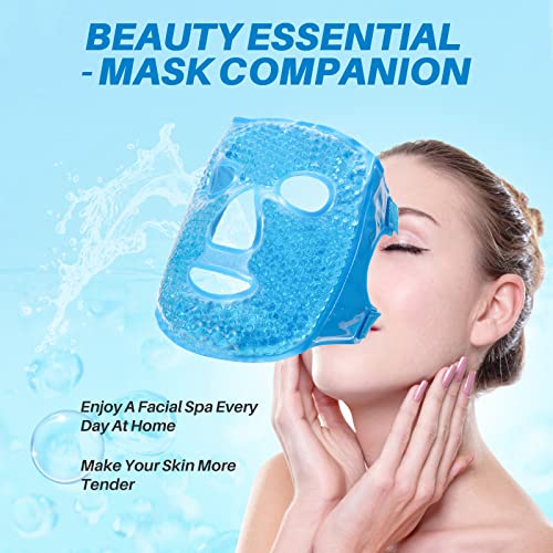 Cold Face Eye Masks Ice Pack Reduce Face Puff, Dark Circles, Reusable Cold Hot Gel Face Eye Mask, Suitable For Women Facial Spa, Ice Face Mask For Stress Relief, Beauty Care (Blue) #TOP3