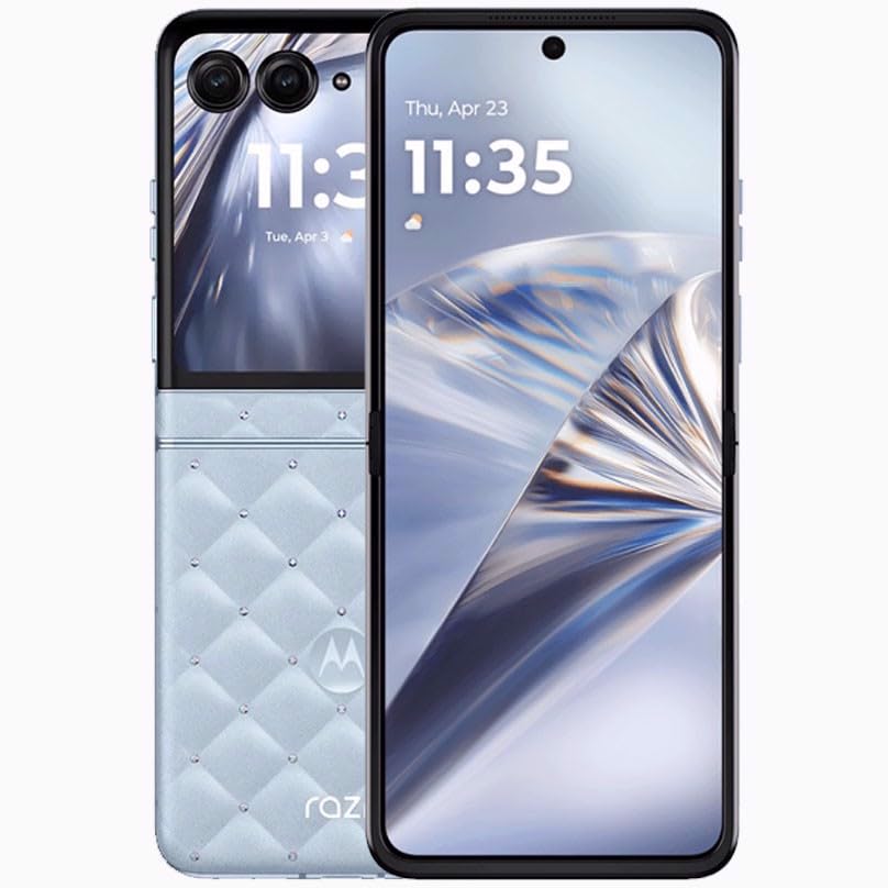 Motorola Razr 60 Dual-SIM 256GB ROM + 8GB RAM (GSM only | No CDMA) Factory Unlocked 5G Smartphone (Pantone Ice Melt) - International Version
