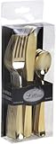 Lillian Tablesettings Combo Box | Polished Gold | Pack of 24 Plastic Cutlery