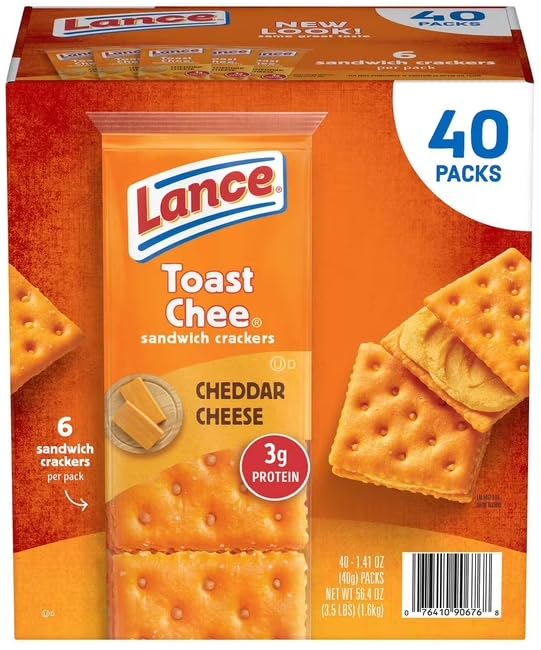 Lance, Cheddar Cheese Crackers, 1.41 oz., 40 pk.