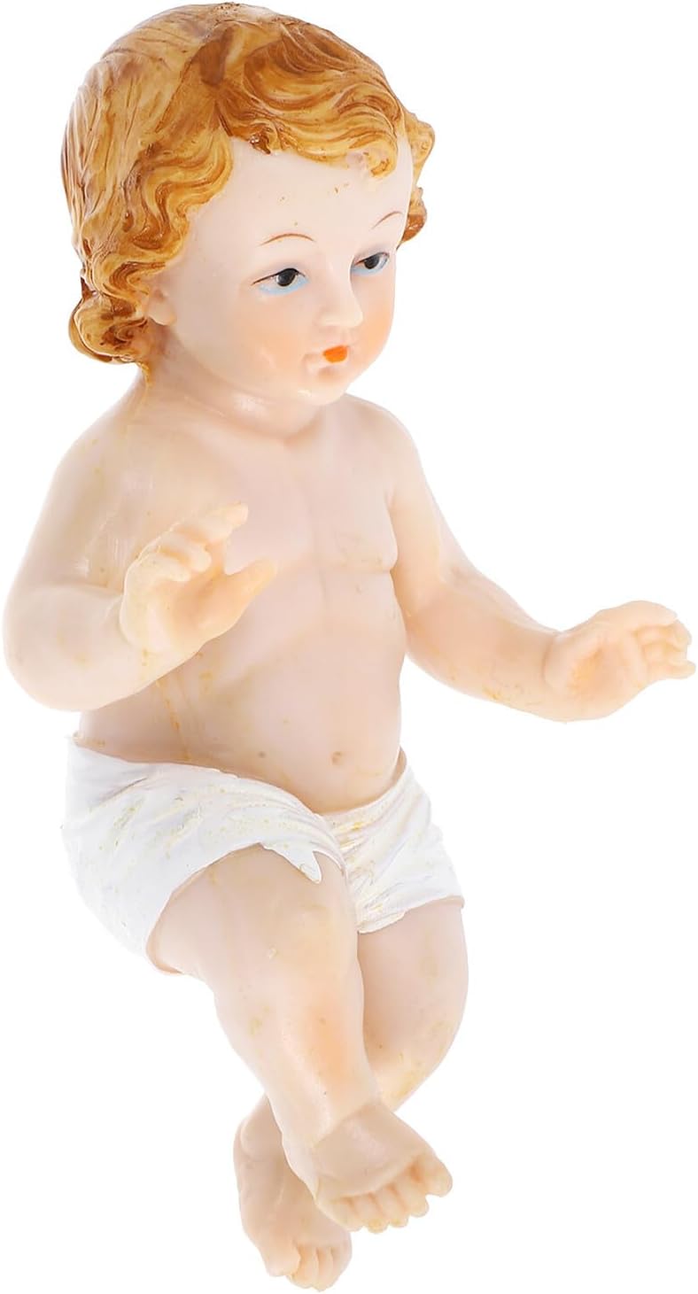 Alipis Jesus Figurine 16cm Resin Religious Nativity Decoration Small Desktop Jesus Statue for Home and Office Seasonal Display