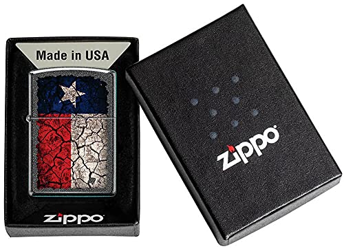 Encendedor Zippo Texas Flag Cracked Iron Stone miniatura 2