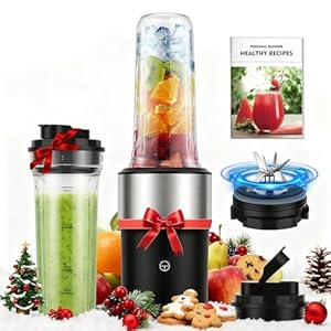 SHARDOR Smoothie Maker, 900W, StandMixer mit 2 * 700ml Flasche, mixer mit Edelstahl 6-Klingen, BPA frei, Smoothies shakes und Säfte mit Rezepte