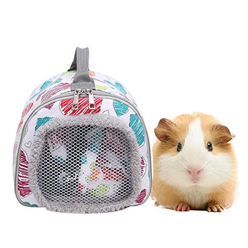 Adnikia Hamster Carrier Bag, Pet Carrier Bags for Hamster, Rat, Hedgehog, Rabbit, Sugar Glider, Chinchilla, Guinea Pig, Squirrel and Other Small Pets, Breathable Outdoor Portable Travel Carrier Bag