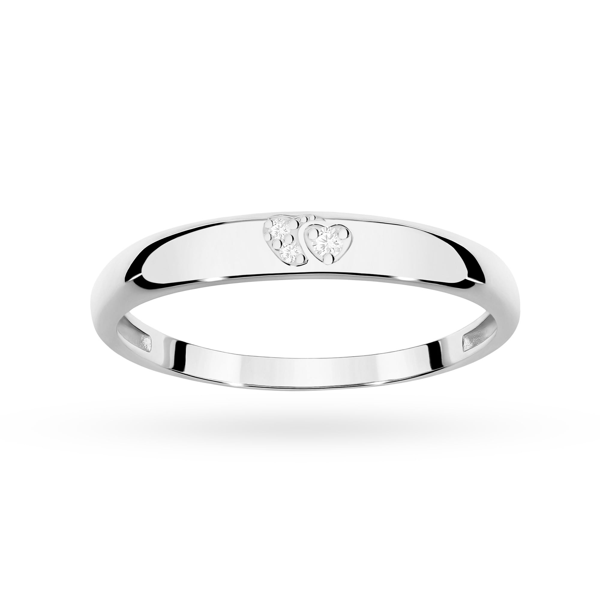 MARKO Damenring Silber 925 mit Doppel Herz und Zirkonia, romantischer Ring mit Stein, Silberring Damen, Herz Geschenk für Frauen, zarter Vorsteckring, Partnerring